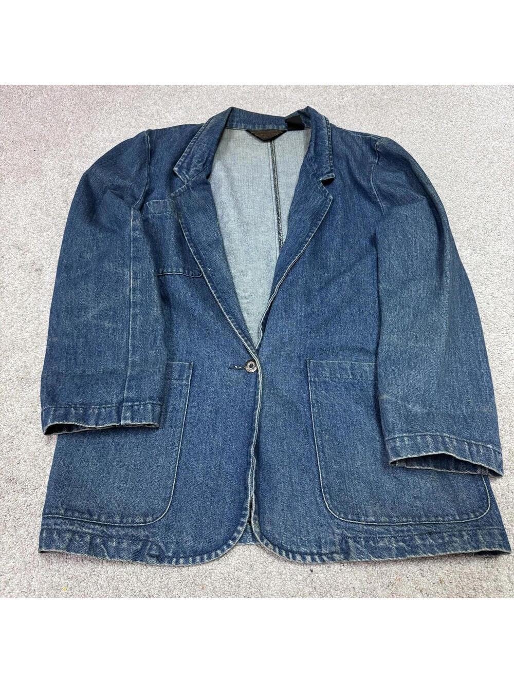 Eddie Bauer Denim Blazer Jacket Size Small